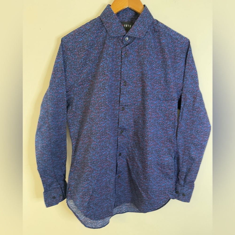 1670 Slim Fit Stretch colorful floral long sleeve button up shirt 15 1/2 32/33